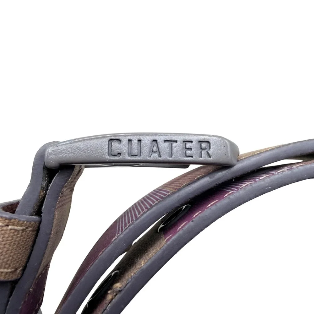 Cuater TravisMathew Mens‎ Canvas Belt Purple Tan Striped Size 42 4MP188